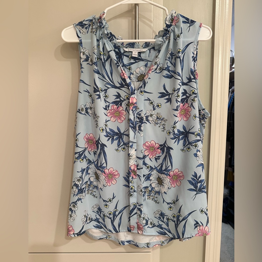 41 Hawthorn Blue Blouse with Center Pleat